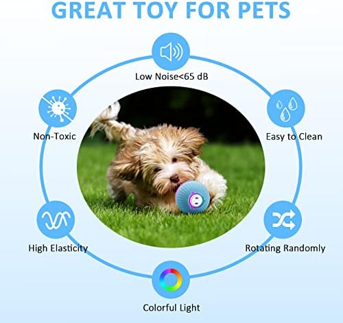 Wujvwup Smart Interactive Cat Toys, bola perversa com 3 modos de movimento, bola de rolamento automático