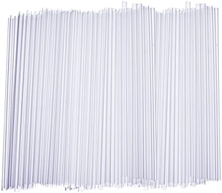 [250 pacote] canudos de plástico descartáveis ​​- 7,75 de alto - claro