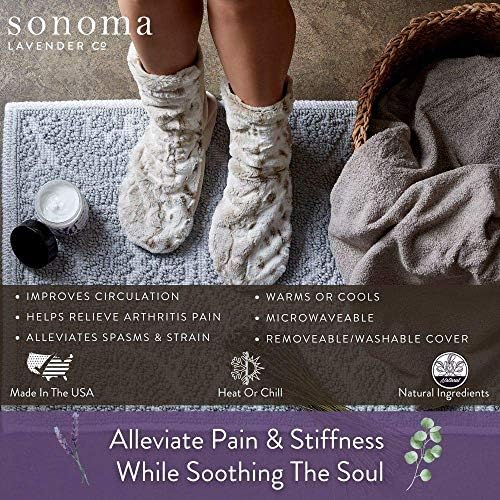 Botas Sonoma Lavender Spa, chinelos aquecidos por microondas, botas de ervas de luxo, aromaterapia com ervas