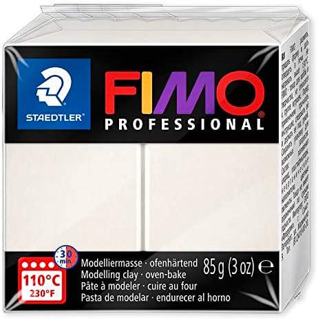 STAEDTLER 8004 FIMO Profissional Polymer Modeling Clay - pacote de 4 x 85g Blocks - cores neutras