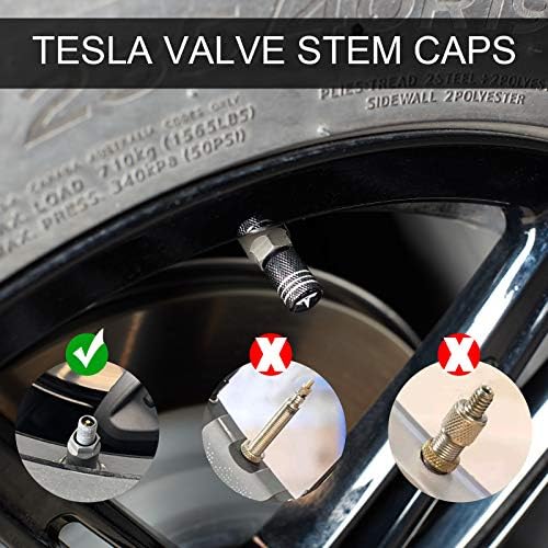 VIHIMAI 4PCS Caps de pneus, Tampa de Liga da Válvula de Alumínio da Alumínio Compatível para Tesla Modelo