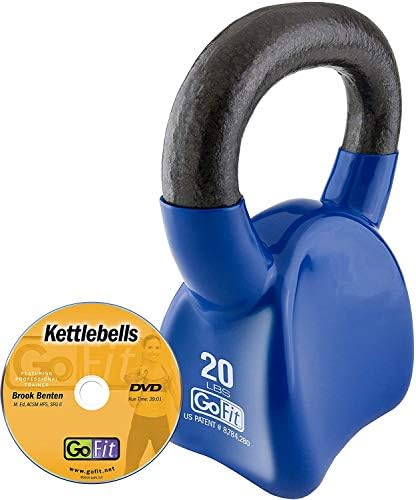 Kettlebell com revestimento de vinil único com DVD de treinamento por GoFit