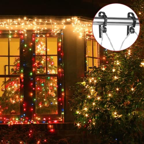 Eastvita 200pcs clipes de luz de natal ao ar livre ganchos de calha para decoração de decoração