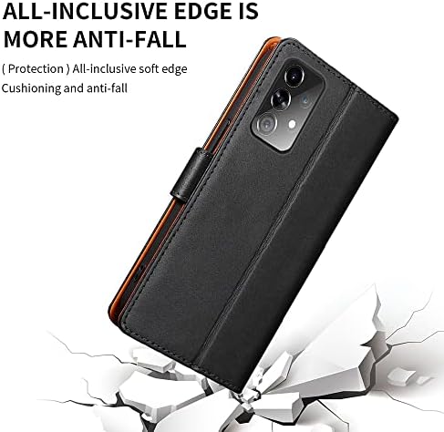 IWEoco Samsung A53 5G Caixa Carteira de couro genuíno Flip com bloqueio RFID Kickstand forte fecho magnético