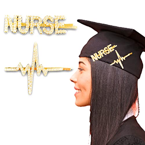 Enfermeiro clipe de pino de cabelo 2pc para RN ou LPN, graduação RN, presente de enfermeira fofa, presente de