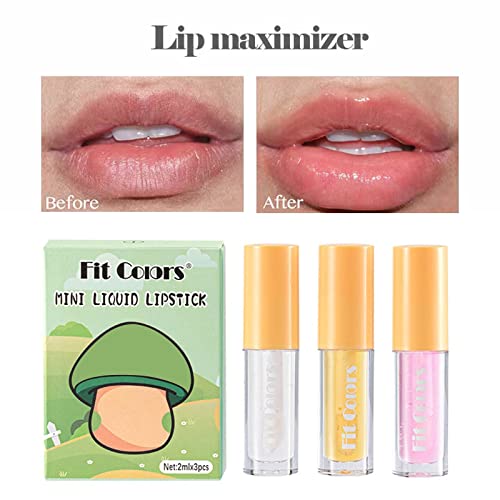 Dbylxmn 15 cores 3 bastões de cogumelo brilho não bastão de bico líquido Lipstick Lip Lip Gloss