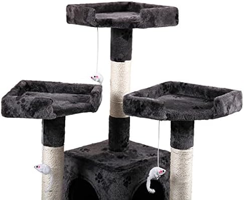 Fuyobang de 67 polegadas Cat Tree Frame Apartamento Móveis com gatos Torre de atividades de pólo de arranhões