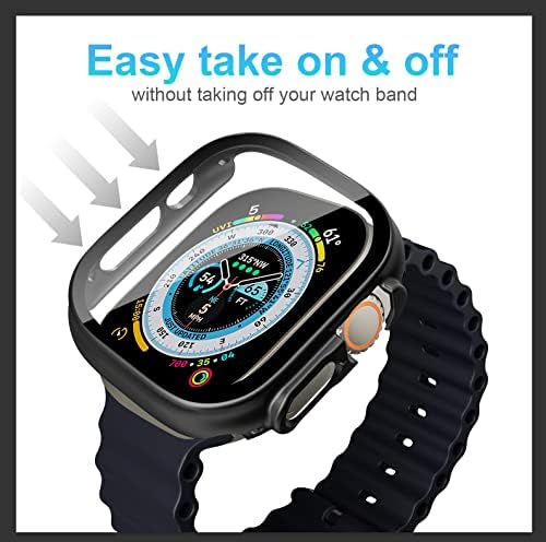 Caixa de 2 pacote sorridente embutida em protetor de tela de vidro temperado compatível com Apple Watch