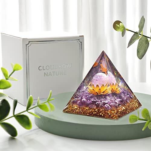 Pirâmide orgona, gerador de energia positivo de chakra de cristal, pirâmides de orgonita para proteção de energia