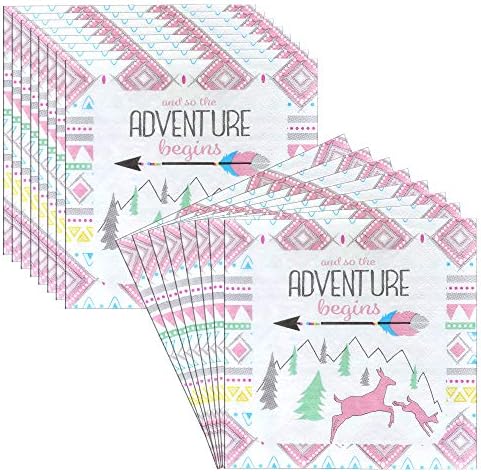 Havercamp Adventure Begins 16 Pack Girls Luncheon Guardy Paper - Tribal Adventure Begins Pattern Square
