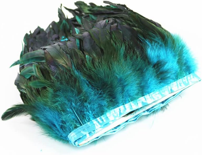 ZAMIHALAA - LAGO AZUL Cocktail Feathers Gosta Fringe Fringe Ribbon Natural Feather para artesanato com