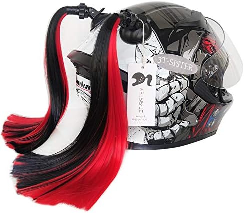 Pigtails de 3t-irmã para capacetes funcionam em capacetes foste decoração de cabelo para bicicleta de motocicleta