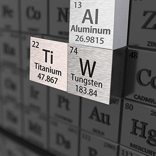 14 peças elementos cubos cubos de densidade de metal puro cubos de metal periódicos Tungstênio, titânio,