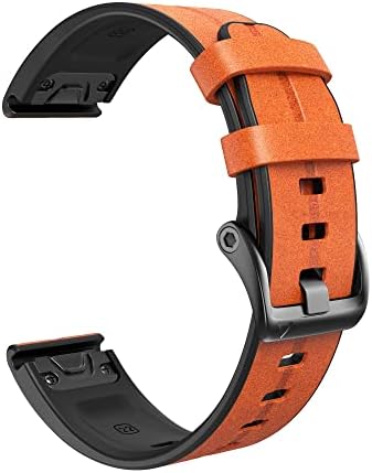Irfkr Sport Leather Silicone Watch Band Strap for Garmin Fenix ​​7x 7 6x 6 Pro 5x 5 mais 3HR FASE FIT