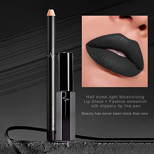 Eririnde Purple Lip Liner Lipstick - Conjunto de maquiagem, kit de batom de veludo de veludo de xícara