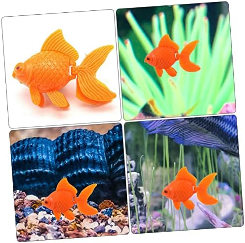 Kisangel 100 PCs Artificial Goldfish Orange Tropical Fish Plástico