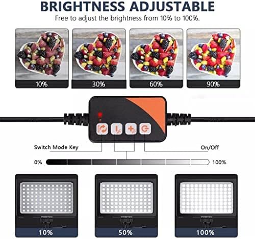 BGZDT LED VÍDEO LIGHT Photography Lamp Bi-Color 3200-5600K Luz do painel Dimmable com tripé para maquiagem de