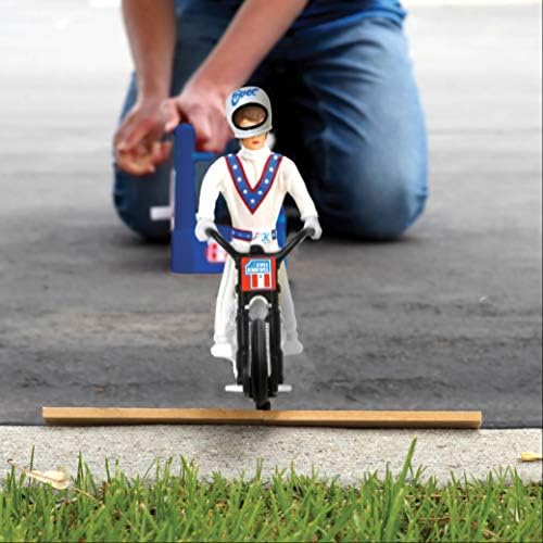 Z Wind Ups Evel Knievel Stunt Cycle - Trail Bike Edition/White - The Ultimate Wind -Up Toy for Demardovil Adventures