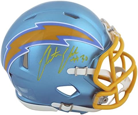 Chargers Austin Ekeler assinou a velocidade do flash mini capacete PSA/DNA ITP - Mini capacetes da NFL autografados