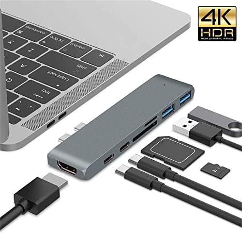 Yiisu ypg91d duplo USB tipo C a 4K HDMI 2 USB 3 0 SD/TF LEITOR DE CARD