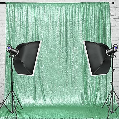 Eterna beleza e eterna menta de lantejoulas verde cenário de fotografia de fundo cortina de festa, 6 pés