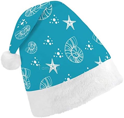 Chapéu de Papai Noel de Natal, Conch Conch Starfish Xmas de férias para adultos, Hats de Natal