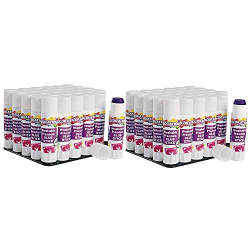 Corações Premiable Premiable Purple Glue Sticks, conjunto de 60, cada uma de 0,32 onças, lavável, não tóxica,