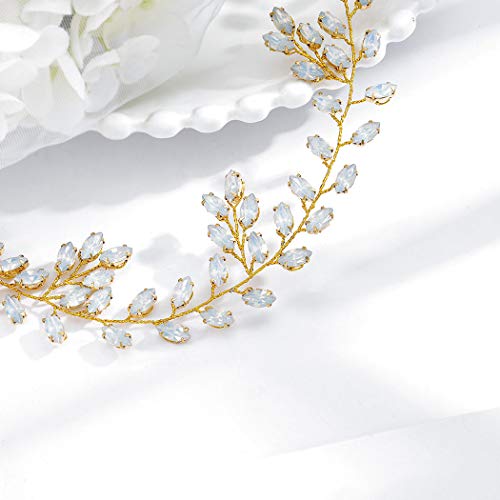 Barode Rhinestones Hair Bridal Hair Vides Cristal de ouro folhas de cabeça Acessórios para o cabelo da noiva para