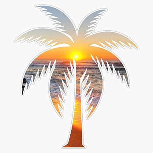 Palm Tree Beach Vinil adesivo de canto à prova d'água de adesivo para laptop Decalque 5