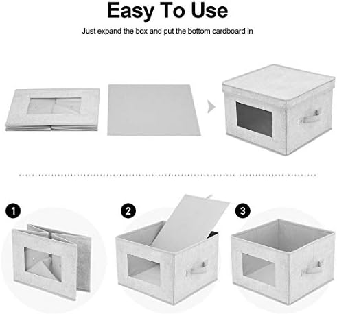I BKGOO Caixa de armazenamento com tampa, caixa de armazenamento de cubo de tecido, caixas de armazenamento de