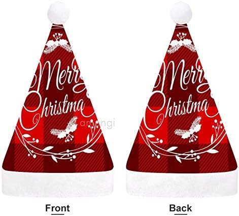 Chapéu de Papai Noel de Natal, Feliz Natal Buffalo Chapéu de férias de Natal xadre
