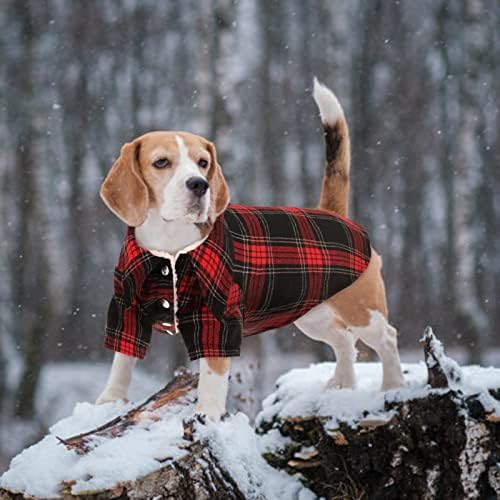 Camisa de lã de casaco de inverno de cachorro Kuoser, jaqueta clássica de cachorro clássico de clima frio,