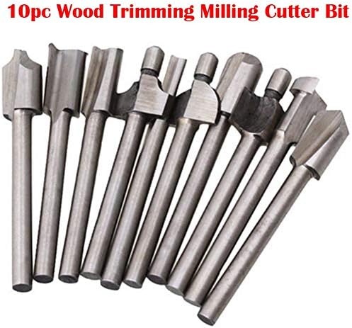XMEIFEI PEÇAS BIT BIT BIT 10PCS/Set Wood Roding Cutter Frill Bit 3mm 1/8 Haste de alta velocidade Gravura de aço