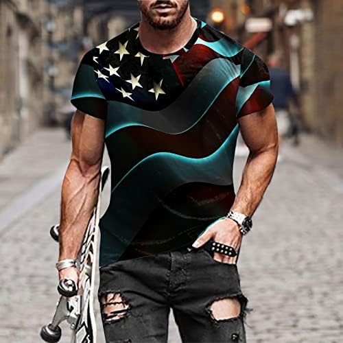 BMISEGM SUMPLEM MENS CHAMISões masculinas Independência do dia Moda 3D Impressão digital camiseta
