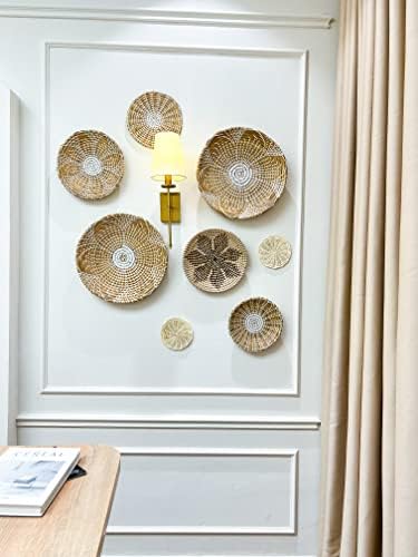 Decoração de cesta de parede da margarida - Conjunto de 8 tecidos Decoração de parede de cesta com design