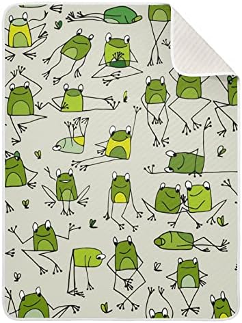 Cobertor de arremesso de algodão Funny Frogs para bebês, recebendo cobertor, cobertor leve e macio para