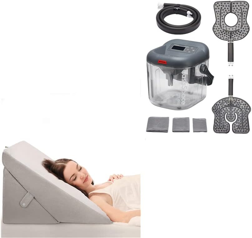 Máquina de terapia a frio de Oasisspace com 2 almofadas flexíveis e travesseiro de espuma de memória ajustável
