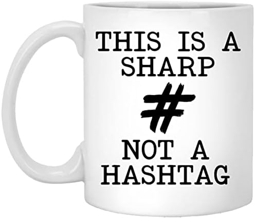 Esta é uma caneca de café não hashtag, presente de professora de música, caneca de músico, presente