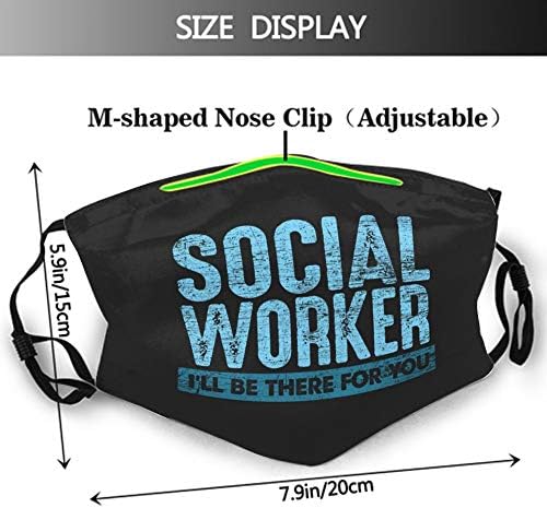 Trabalhadores vintage máscaras de face Social 2 peças Conjunto mais 4 filtros de ar substituíveis Lavagem