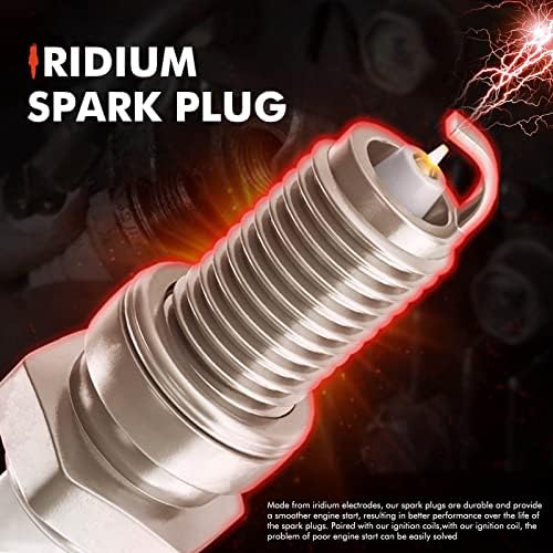 Conjunto A-Premium de 4 pacote de bobinas de ignição e plugues de ignição Iridium compatíveis com Volkswagen
