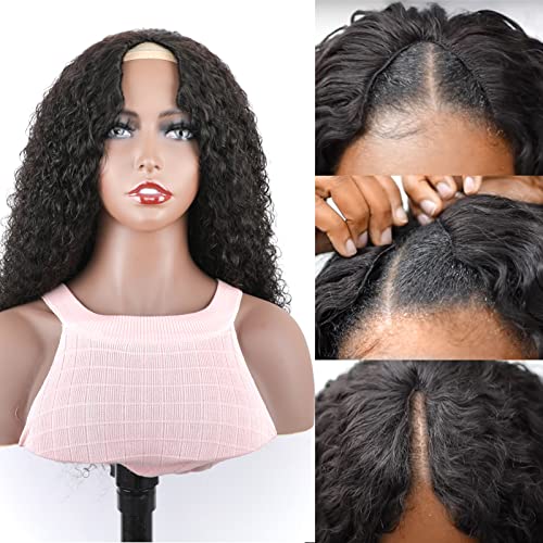 Bly Advanced U Parte de cabelos humanos onda de água Cabelo encaracolado V peruca para mulheres 200%
