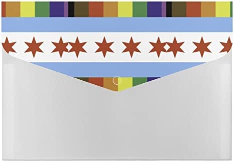 Faixa de Chicago Bandeira Arco -íris Pasta de arquivo em expansão 6 bolsos Documentos de acordeão Organizador