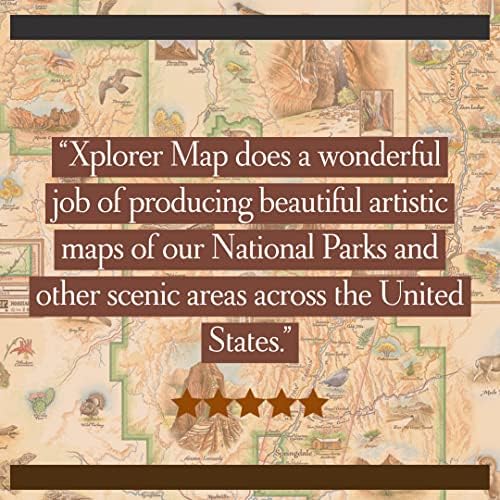 O XPlorer mapeia o mapa do parque nacional Badlands Glass Ceramic Shot, sem BPA - para escritório, casa,