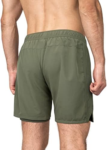Shorts de ginástica Zilpu para homens, shorts de treino atlético masculinos leves, 2 em 1 com bolso com