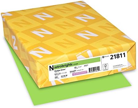 Neenah Paper 21811 Cardstock colorido Astrobrighs, 8,5 ”x 11”, 65 lb/176 gsm, verde martiano, 250