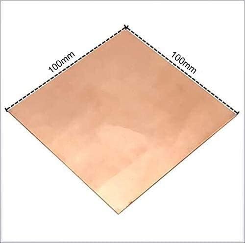 Placa de folha de metal de cobre de Yiwango 2 x 100 x 100 mm Corte de placa de metal de cobre folhas