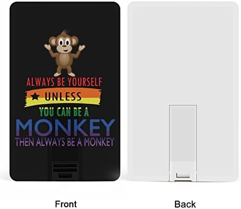 Arco -íris sempre seja você mesmo pirata macaco usb flash drive personalizado cartão de crédito unidade de memória stick usb chave de chave