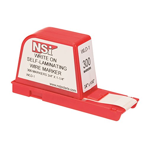 NSI Industries, LLC Write-On Self Laminating Wire Marker Dispenser, 1,25 Largura, 0,75 Comprimento da etiqueta-WLD-1