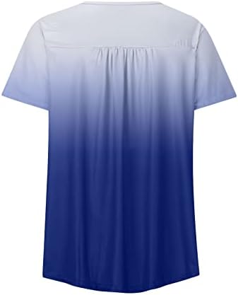 Tie Dye Tshirt Mulheres de manga curta de um ombro de ombro V Racerback Gradiente de renda Bloups Tees Ladies