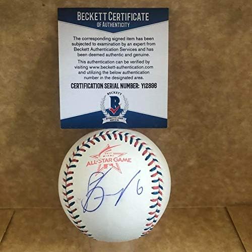 Jonathan Schoop Twins/Orioles assinou 2018 All Star Game Baseball Beckett Y12896